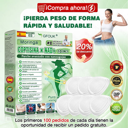 ✅GFOUK® Moringa · Berberina × NAD+Parche avanzado de microagujas nano 10 en 1 (Solo una vez al día, cambios visibles en 7 días)✅ Para la obesidad, piel flácida, diabetes, apnea del sueño, problemas articulares y más