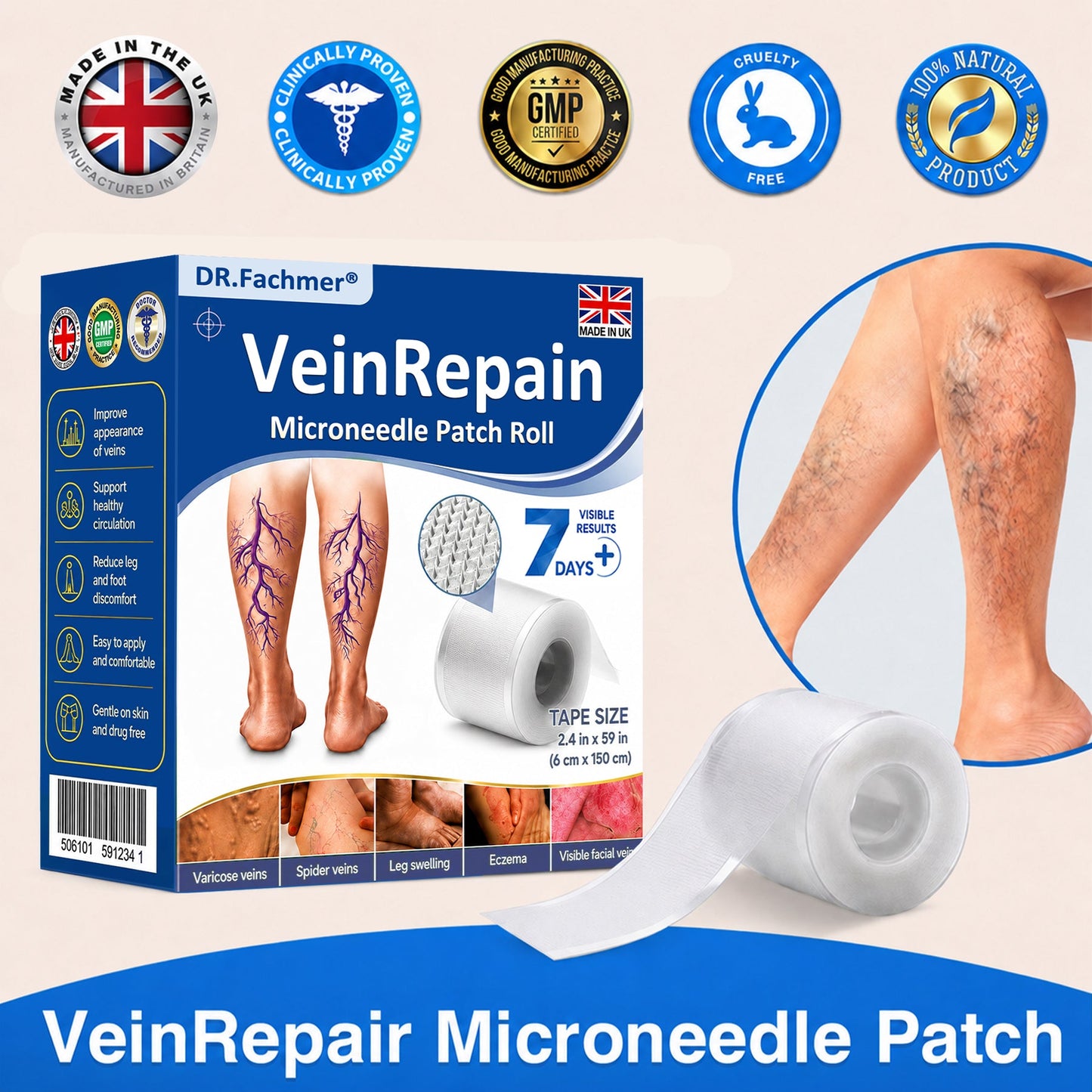 🩹DR.Fachmer® Vein Ease Microneedle Care Patch(For Spider Veins, Varicose Veins, Swelling & Leg Fatigue) - Last Day Promotion 50% OFF