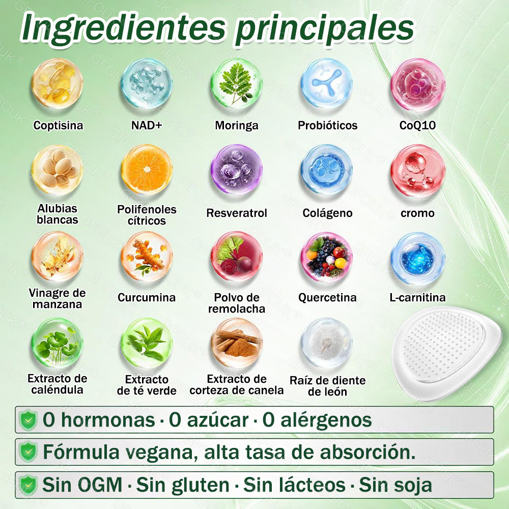 ✅GFOUK® Moringa · Berberina × NAD+Parche avanzado de microagujas nano 10 en 1 (Solo una vez al día, cambios visibles en 7 días)✅ Para la obesidad, piel flácida, diabetes, apnea del sueño, problemas articulares y más