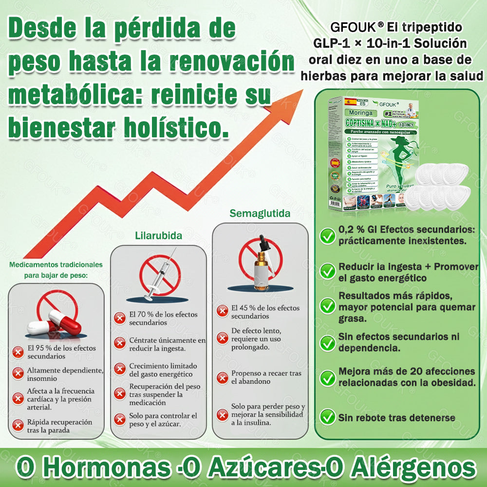 ✅GFOUK® Moringa · Berberina × NAD+Parche avanzado de microagujas nano 10 en 1 (Solo una vez al día, cambios visibles en 7 días)✅ Para la obesidad, piel flácida, diabetes, apnea del sueño, problemas articulares y más