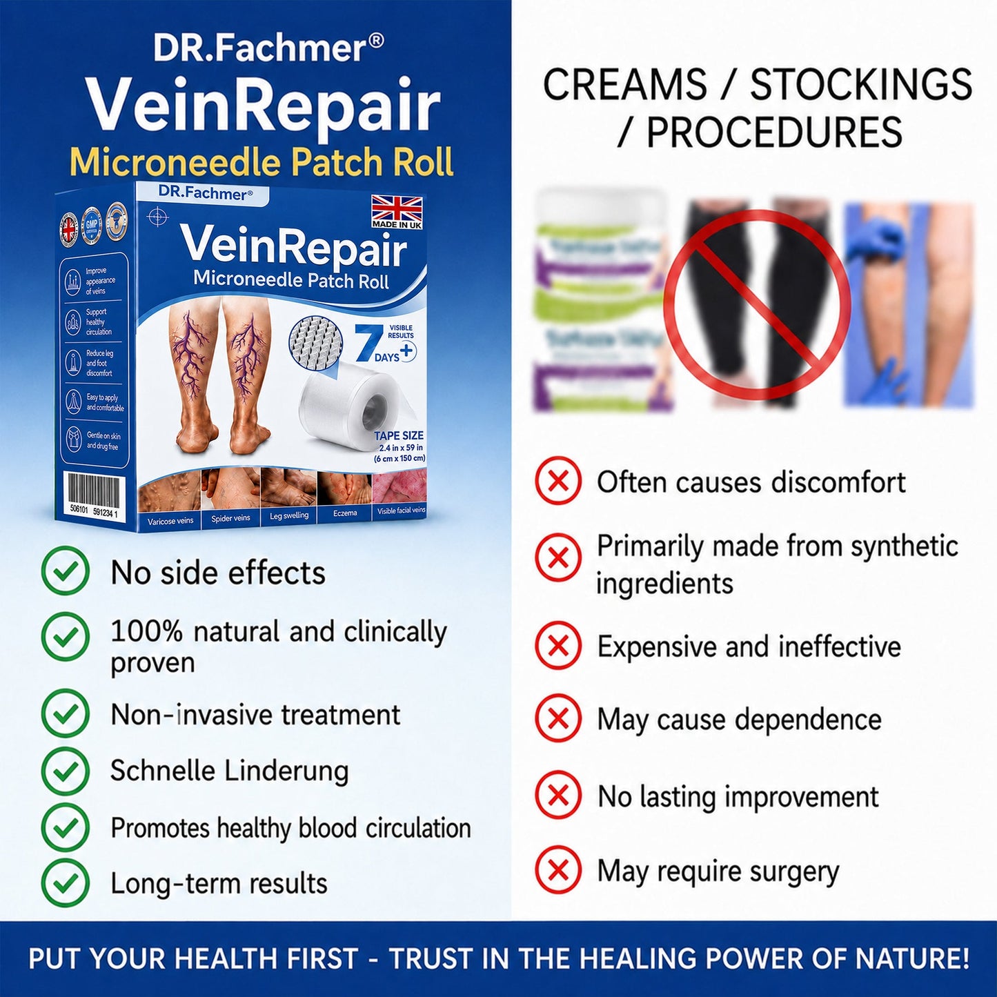 🦵DR.Fachmer® Vein Ease Microneedle Care Patch(For Spider Veins, Varicose Veins, Swelling & Leg Fatigue) - Last Day Promotion 50% OFF